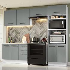Armário de Cozinha Completa 270cm Branco/cinza Agata Madesa 08