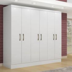 Guarda-Roupa Casal 6 Portas 2 Gavetas Paris Espresso Móveis Branco Espresso Móveis