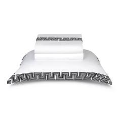 Jogo de Cama King By The Bed 300 Fios Algodão Egípcio Skyline Branco e Preto 4pçs (2Lençois+2Fronhas)