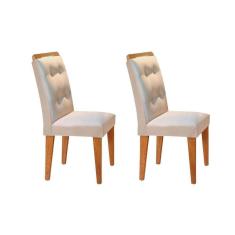 Cadeira Sala De Jantar Imperatriz Kit 2 Un Imbuia/veludo Creme - Rufato