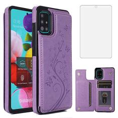 Capa de telefone para Samsung Galaxy A51 4G com protetor de tela de vidro temperado porta-cartões carteira suporte flip couro acessórios para celular Glaxay A 51 Gaxaly M40S 51A A515F S51 Capas