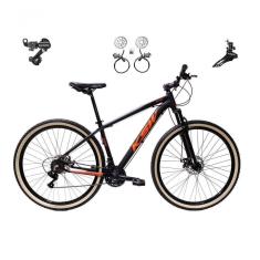Bicicleta Aro 29 Ksw Xlt 24v K7 Câmbios Shimano Freio Hidráulico Garfo Trava Pneu Faixa - Preto/laranja Tam.15