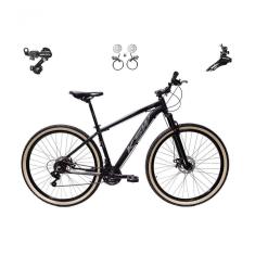 Bicicleta Aro 29 Ksw Xlt 24v K7 Câmbios Shimano Freio Hidráulico Garfo Trava Pneu Faixa - Preto/prata Tam.21