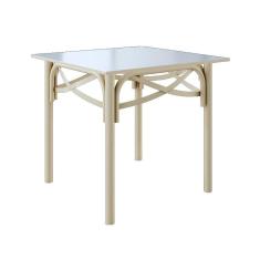 Mesa Katrina Off White Quadrada Tampo De Madeira 90 Cm Asturias - Cor: Branco