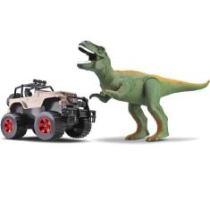 Carrinho Jipe Com Dinossauro Tiranossauro Rex Dino Island - Silmar