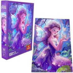 Quebra Cabeça Princesa Detalhes Brilhante 100 Peças Castela