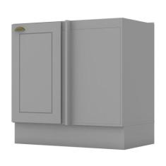 Balcão Canto Reto 1 Porta sem Tampo Americana Cinza - Móveis Henn, Cin