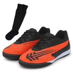 Kit Tênis Infantil Futsal CR Salão Chuteira Solado Costurado + Meião-Unissex