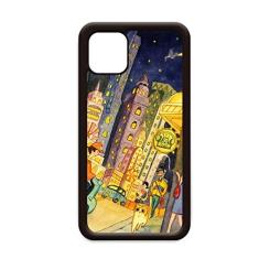 Capa Miaoji Pintura aquarela Cat City Town para iPhone 11 Pro Max para Apple Mobile Case