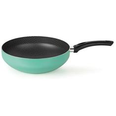 Frigideira Wok 28 Centímetros com Cabo Menta Aluminio Antiaderente Linha Color Multiflon