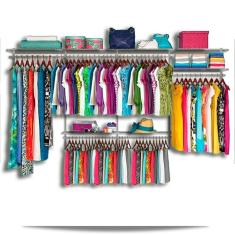 Roupeiro aramado quarto pequeno closet feminino solteiro 3,70 BR