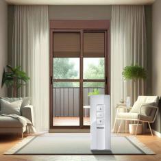 Porta de Correr com Persiana integrada Correr com Motor e Controle Remoto 2 Folhas Móveis 230 X 120 Corten