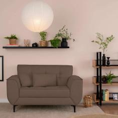 sofá 2 lugares piacenza linho marrom 152 cm