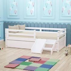 Bicama Solteiro Dreams E Mini Escada/escorregador Branco Megamobilia