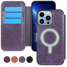 CMIDUS Capa carteira com bloqueio de RFID para iPhone 13 Pro Max 5G 6,7 polegadas compatível com MagSafe carregamento sem fio couro PU capa flip protetora com compartimentos para cartões e suporte