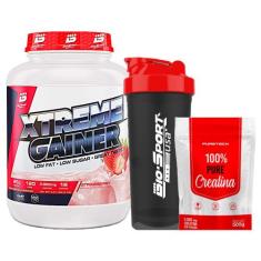 Kit Xtreme Gainer 3kg - Bio Sport + Creatina 100% Pure 500g - Puretech