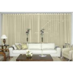 Cortina Voil Para Sala Ou Quarto 2,80X1,70 Palha - Confecções evangeli