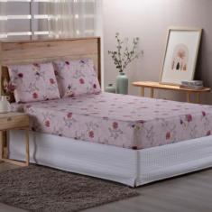 Jogo de Lençol Queen 3 Peças Estampado Micropercal 400 Fios Confort - 
