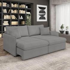 Sofá Retrátil Reclinável 4 Lugares 254cm Maili Bouclê K01 - D'Rossi - 