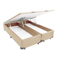 Cama Box Cosmopolita Baú King Size Corano Areia 193x203 King Size