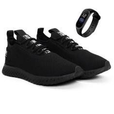 Tênis Masculino Academia Caminhada Treino Malhar BF Shoes + Relógio Digital-Masculino