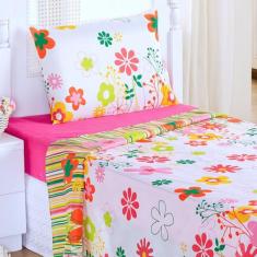 Jogo de Lençol Cama Box Solteiro Menino Menina Infantil 03 Pçs - Aquar