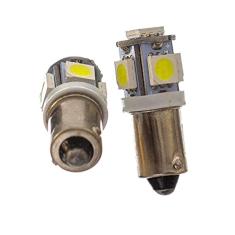 LÂMPADA 69 5 LEDS SDM 5050 SUPER BRANCO BA9S 12 VOLTS PAR
