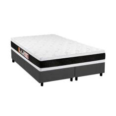 Cama Box Queen: Colchão Espuma Castor D45 Black e White Double Face + 