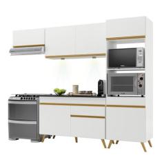 Armário de Cozinha Compacta 252cm com Leds Veneza Up Multimóveis V2015