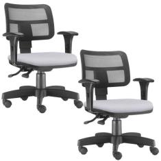 Kit 02 Cadeiras Giratórias Zip Executiva Ergonômica Escritório Materia