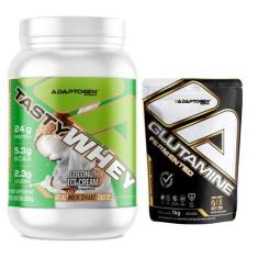 Tasty Whey Adaptogen 912g + Glutamina 1kg Adaptogen, COCONUT ICE CREAM
