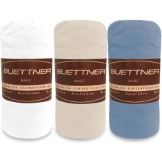 Kit 3 Lençol Solteiro Avulso de Malha 100% Algodão com Elástico Buettn