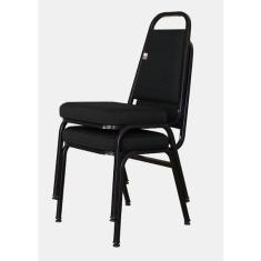 02 Cadeiras Empilhável para Hotelaria Linha Hotel Jersey Preto