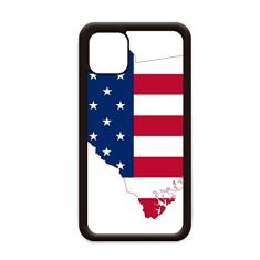 Carolina América Mapa dos EUA Estrelas Bandeira listrada para iPhone 12 Pro Max Capa para Apple Mini Mobile Case
