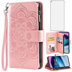 Asuwish Capa de telefone para OnePlus Nord N20 5G capa carteira com protetor de tela de vidro temperado e suporte de cartão de crédito flip acessórios para celular One Plus N 20 G5 1 Plus 20N 1plus