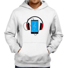 Moletom Headphone Smartphone - Foca na Moda, Branco, M
