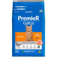 Ração Premier Pet Gatos Ambientes Internos Adultos Frango - 500 g