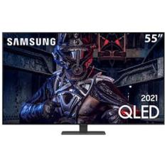 Smart TV 55" QLED 4K Samsung 55Q80A, Modo Game, Processador IA, Som em Movimento, Tela sem limites, Visual livre de cabos, Alexa built in