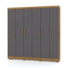 Guarda Roupa Casal 6 Portas e 6 Gavetas Recife Nature/Alasca - Pallazio