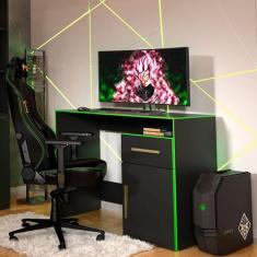 Mesa Gamer Isabelle - Minas Plac, Verde