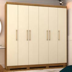 Guarda-Roupa Casal Vegas 6 Portas 6 Gavetas Nature/Champanhe - Panoram