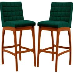 Kit 02 Banquetas Altas Para Cozinha Sala De Jantar Fixa Mila L02 Boucl