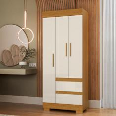 Guarda-Roupa De Solteiro Argentina 3 Portas Linhamobília, Cinamomo/off