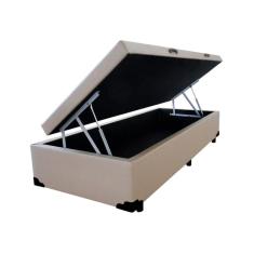 Cama Box Baú Solteiro HomeQueen Corino Bege 41x88x188
