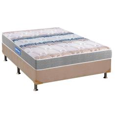 Cama Box Queen: Colchão Espuma D45 Probel Guarda Costas + Base CRC Suede Clean(158x198)