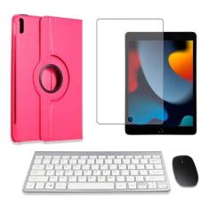 Teclado E Mouse + Película E Capa Giratória compatível com iPad 9 A260