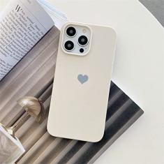 Candy Color Love Heart Phone Case Para iphone 14 13 12 Mini 11 Pro XS Max 8 7 Plus X XR SE 2 3 Silicone Soft TPU Back Cover, Antique White, For iPhone 13