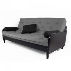 Sofá Cama Paris Cinza Madeira Nobre Preta