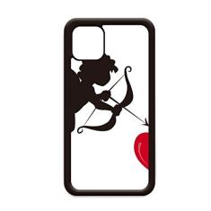 Capa de celular com estampa de coração vermelho anjo Cupido para iPhone 11 Pro Max