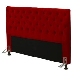 Cabeceira Cama Box Casal King 195cm Cristal Suede Vermelho
